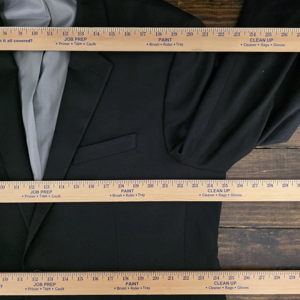 Croft & Barrow Men's Sport Coat Blazer‎ Two Button Black Poly Blend 48R Classic